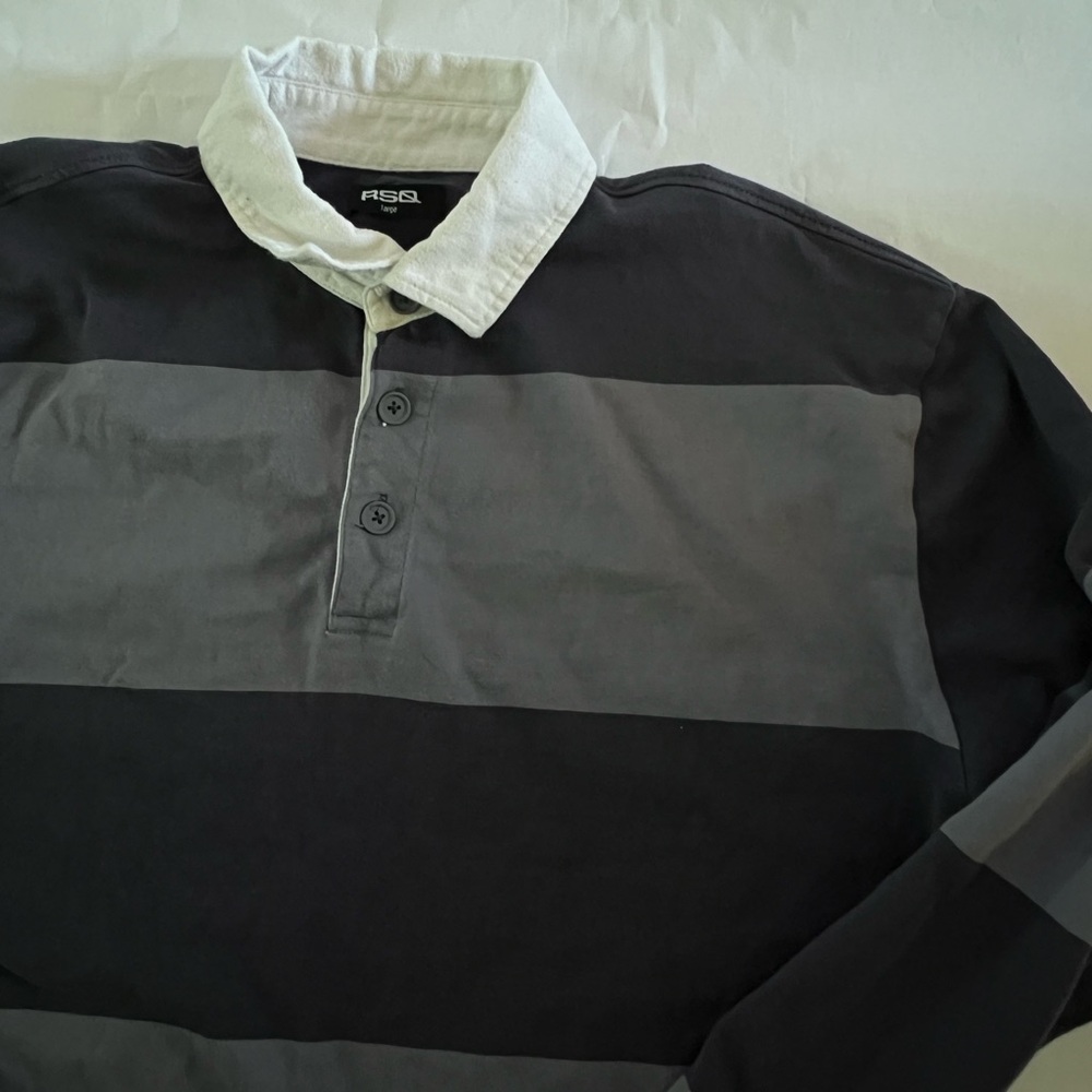 RSQ Striped Long Sleeve Collard Shirt - Picture 3 of 4